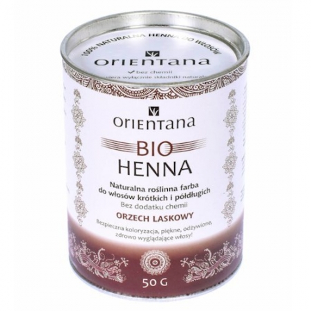 ORIENTANA Bio henna ORZECH LASKOWY do włosów półdługich i krótkich 50g